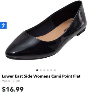 Womens Cami Pointed Toe Black Flats